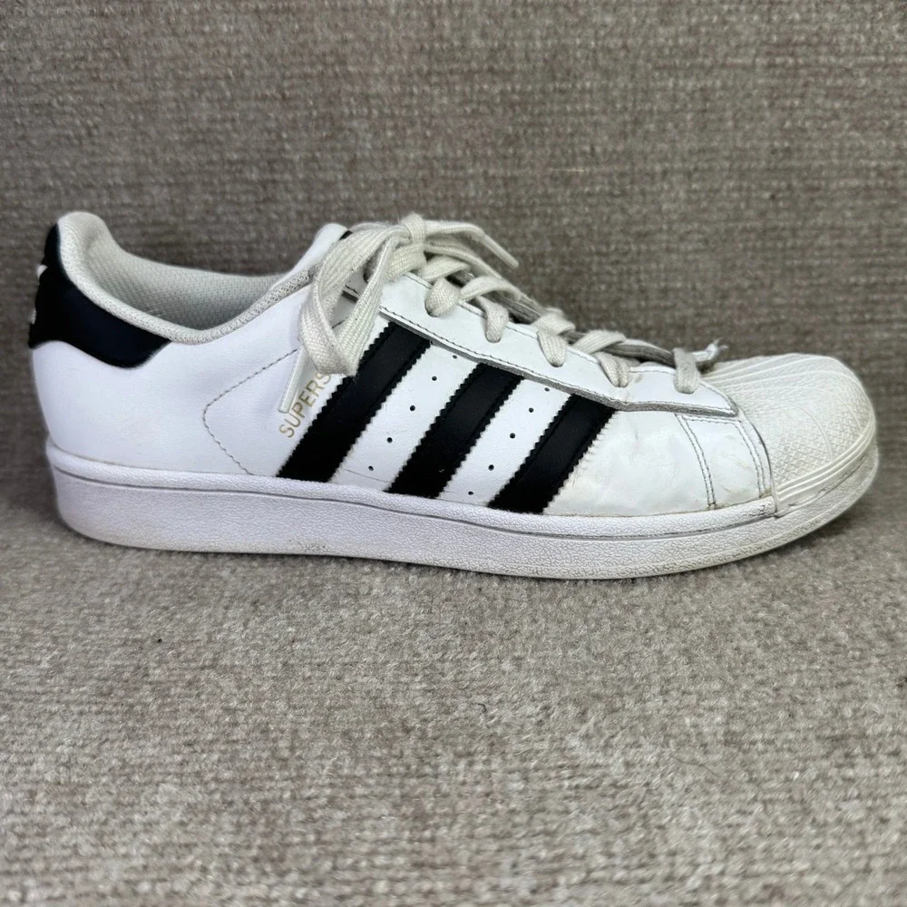 Adidas Superstar Mens 7.5 White Black Shell Toe‎ Classic Sneakers C77153